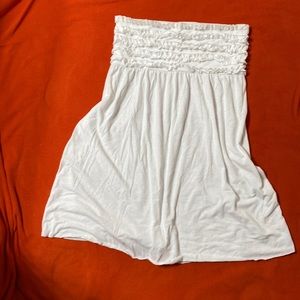 Strapless sundress. White. One size.